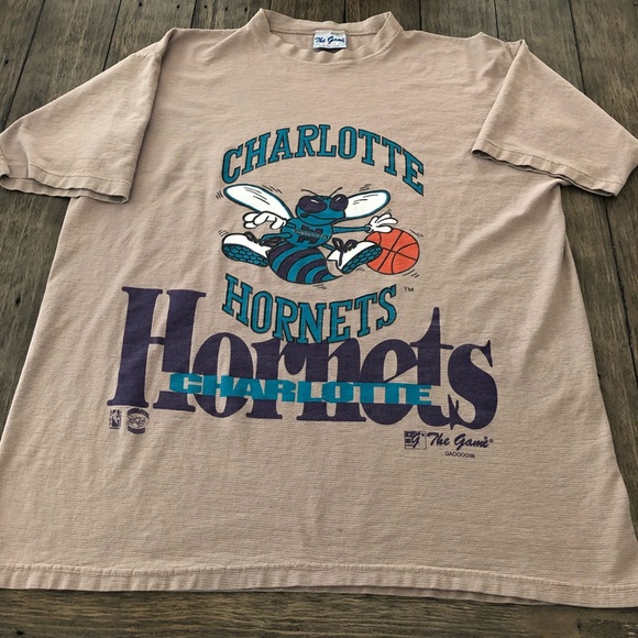 The Game Shirts Vintage 9s Charlotte Hornets Big Logo T Shirt Xl Poshmark